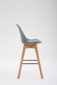 Barstoel Mitz Kunststof Natuur, Grijs