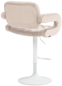 Barkruk Diblun Fluweel wit, Creme