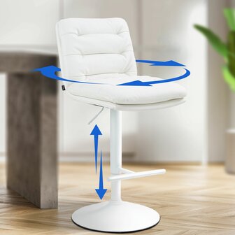 2-delige set barkrukken Dimir kunstleer wit, Wit