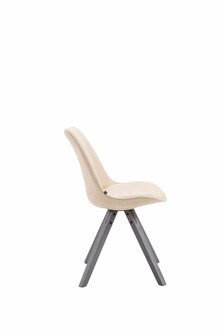 Bezoekersstoel Teulouso Stof Square grijs, Creme