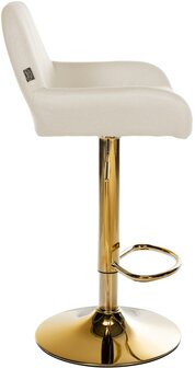 2-delige set barkrukken Braga Goud Stof, Creme