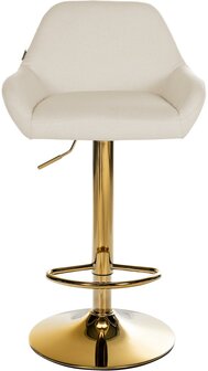 2-delige set barkrukken Braga Goud Stof, Creme