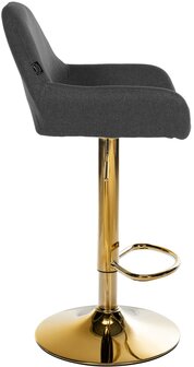 2-delige set barkrukken Braga Goud Stof, Zwart