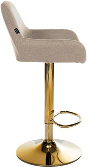 2-delige set barkrukken Braga Goud Stof, Taupe