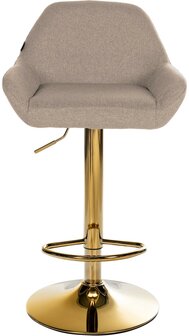 2-delige set barkrukken Braga Goud Stof, Taupe