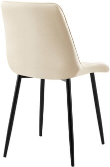 Eetkamerstoel Goffird Fluweel, Creme