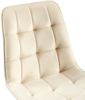 Eetkamerstoel Goffird Fluweel, Creme