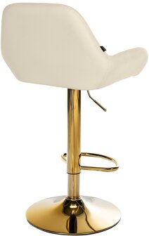 Barstoel Braga Goud Kunstleer, Creme