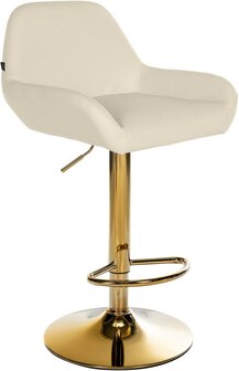 Barstoel Braga Goud Kunstleer, Creme
