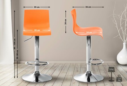 Barstoel Heovor C, Oranje
