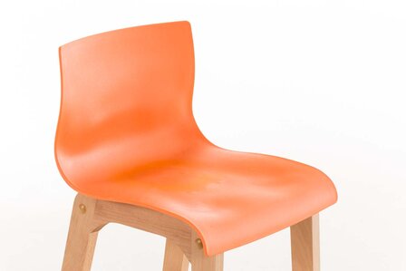 Barstoel Heovor Natura 4-poots frame, Oranje