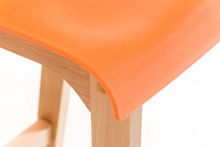 Barstoel Heovor Natura 4-poots frame, Oranje