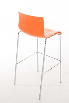 Barkruk Heovor Chroom 4-poots frame, Oranje