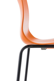 2-delige set barkrukken Heovor kunststof 4-poot frame zwart, Oranje