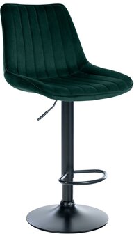 Barkruk Tino Fluweel zwart, Groen