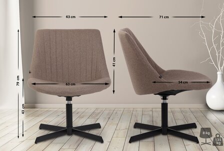 Ligstoel Grinba, Taupe