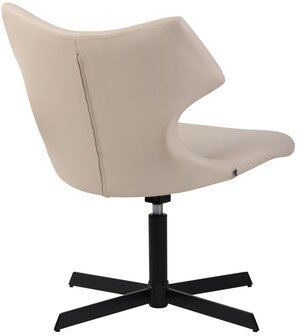 Ligstoel Wallend Kunstleer, Creme