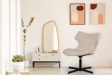 Ligstoel Wallend Kunstleer, Creme