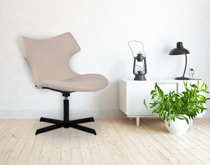 Ligstoel Wallend Kunstleer, Creme
