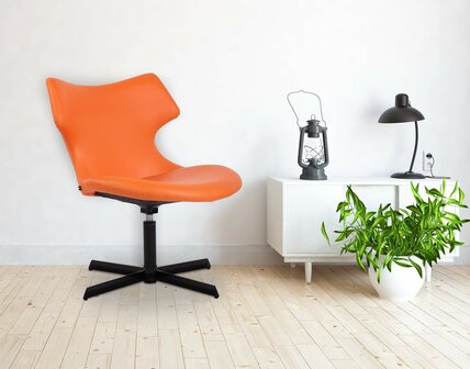 Ligstoel Wallend Kunstleer, Oranje