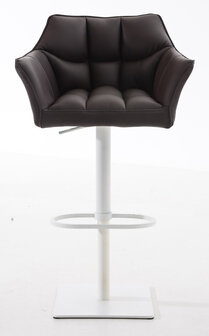 2-delige set barkruk Domasa kunstleer wit, Bruin