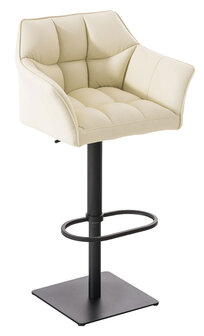 2-delige set barkruk Domasa kunstleer zwart, Creme