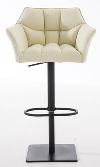 2-delige set barkruk Domasa kunstleer zwart, Creme