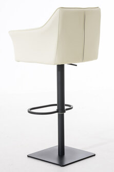 2-delige set barkruk Domasa kunstleer zwart, Creme