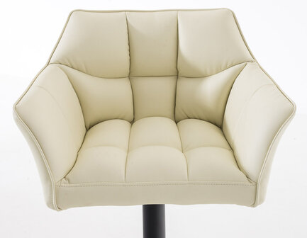 2-delige set barkruk Domasa kunstleer zwart, Creme