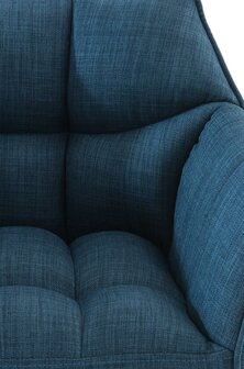 2-delige set barkruk Domasa stof wit, Blauw