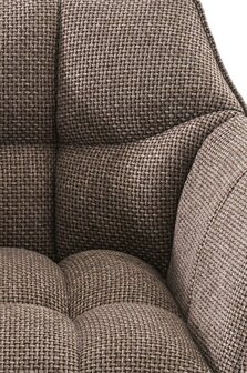2-delige set barkruk Domasa stof wit, Bruin