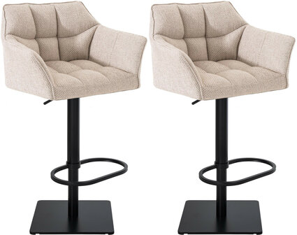 2-delige set barkruk Domasa stof zwart, 