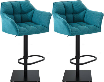 2-delige set barkruk Domasa stof zwart, 
