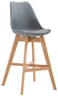Set van 2 barkrukken Cennas kunststof naturel, Grijs