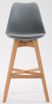 Set van 2 barkrukken Cennas kunststof naturel, Grijs