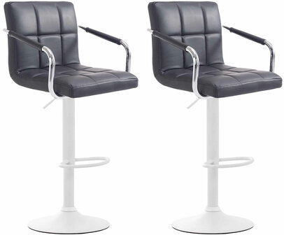 2-delige set barkrukken Leca V2 wit, Zwart