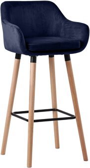 Barkruk Grint Fluweel, Blauw