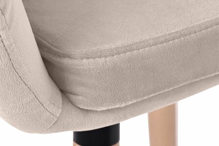 2-delige set barkruk Grint fluweel, Creme