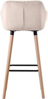 2-delige set barkruk Grint fluweel, Creme