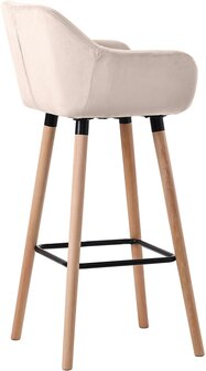 2-delige set barkruk Grint fluweel, Creme