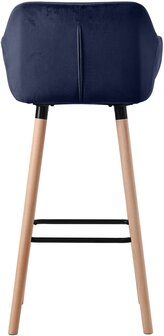 2-delige set barkruk Grint fluweel, Blauw