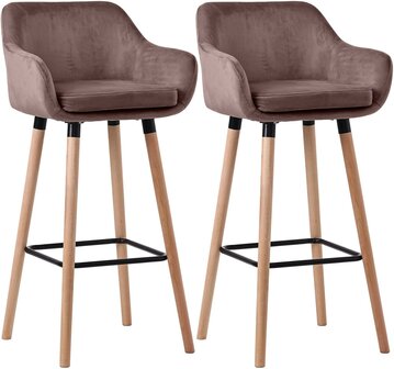 2-delige set barkruk Grint fluweel, 