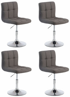 4-delige set Palma Lounger V2 Stof, Grijs