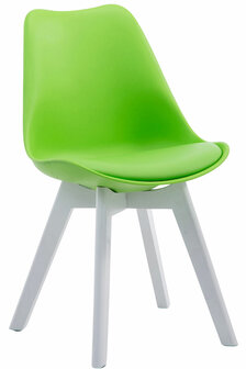 4-delige set bezoekersstoelen Birnii V2 Wit Kunstleer, Groen