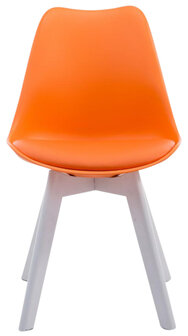 4-delige set bezoekersstoelen Birnii V2 Wit Kunstleer, Oranje