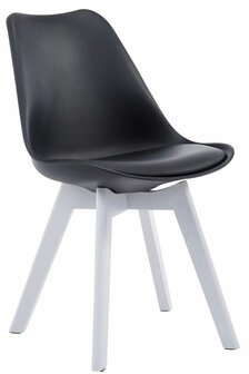4-delige set bezoekersstoelen Birnii V2 Wit Kunstleer, Zwart