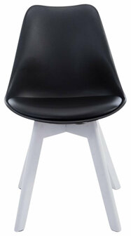 4-delige set bezoekersstoelen Birnii V2 Wit Kunstleer, Zwart