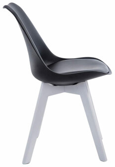 4-delige set bezoekersstoelen Birnii V2 Wit Kunstleer, Zwart