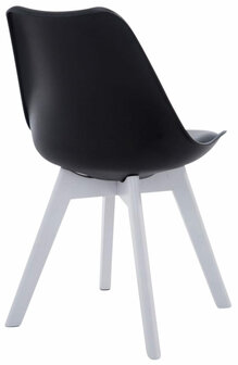 4-delige set bezoekersstoelen Birnii V2 Wit Kunstleer, Zwart