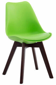 4-delige set bezoekersstoelen Birnii V2 Walnoot kunstleer, Groen